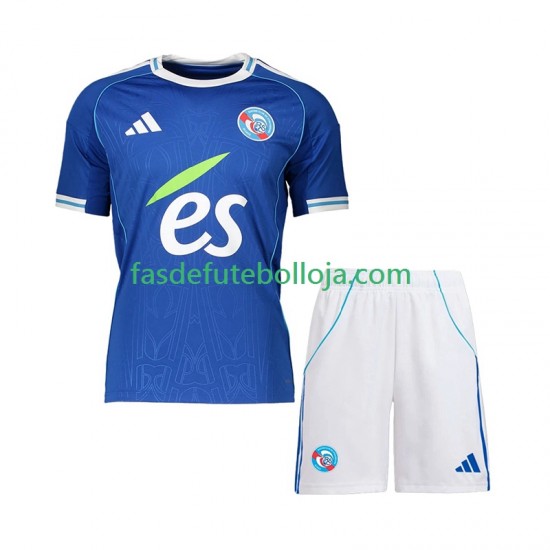 Camisola 1º Equipamento Strasbourg 2025-2026 Manga Curta ,Criança
