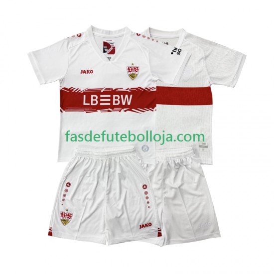 Camisola 1º Equipamento VfB Stuttgart 2025-2026 Manga Curta ,Criança