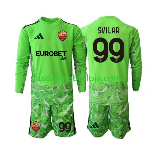 Camisola Guarda-redes 1º Equipamento AS Roma Mile Svilar 99 2026-2027 Manga Comprida ,Criança