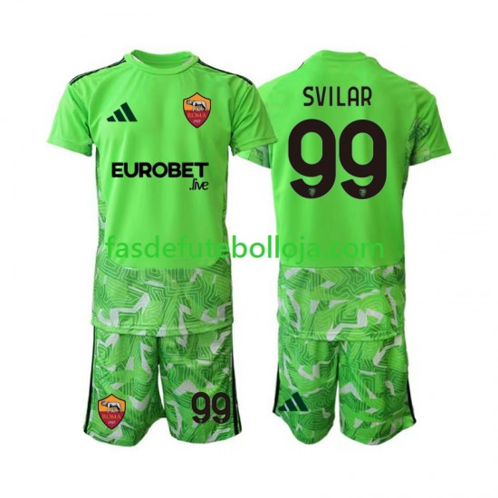 Camisola Guarda-redes 1º Equipamento AS Roma Mile Svilar 99 2026-2027 Manga Curta ,Criança
