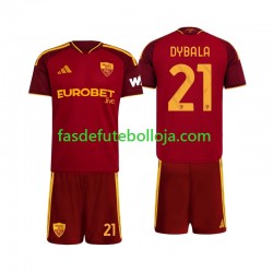 Camisola 1º Equipamento AS Roma Paulo Dybala 21 2026-2027 Manga Curta ,Criança