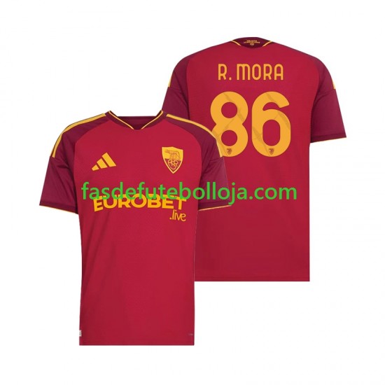 Camisola 1º Equipamento AS Roma Rodrigo Mora 86 2026-2027 Manga Curta ,Homem