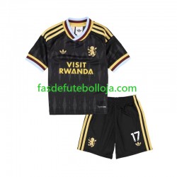 Camisola 2º Equipamento Aston Villa Alejandro Garnacho 17 2026-2027 Manga Curta ,Criança