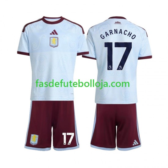 Camisola 3º Equipamento Aston Villa Alejandro Garnacho 17 2026-2027 Manga Curta ,Criança