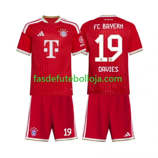 Camisola 1º Equipamento Bayern de Munique Alphonso Davies 19 2026-2027 Manga Curta ,Criança
