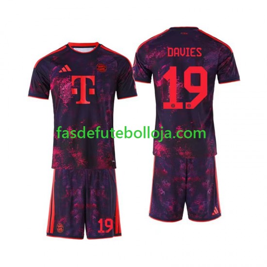 Camisola 3º Equipamento Bayern de Munique Alphonso Davies 19 2026-2027 Manga Curta ,Criança