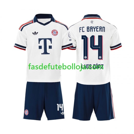 Camisola 2º Equipamento Bayern de Munique Luis Diaz 14 2026-2027 Manga Curta ,Criança
