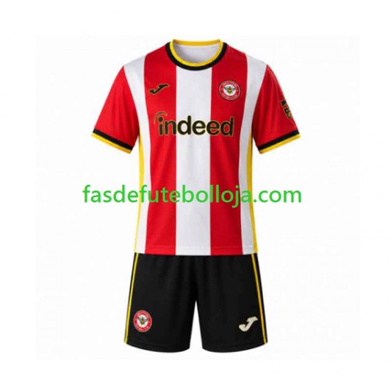 Camisola 1º Equipamento Brentford 2026-2027 Manga Curta ,Criança