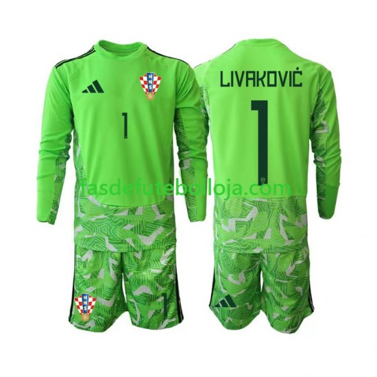 Camisola Guarda-redes 1º Equipamento Seleção Croata Dominik Livakovic 25 2026-2027 Manga Comprida ,Criança Camisola Guarda-redes 1º Equipamento Seleção Croata Dominik Livakovic 25 2026-2027 Manga Comprida ,Criança