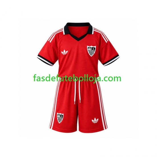 Camisola 1º Equipamento Sevilla FC 2026-2027 Manga Curta Retro ,Criança
