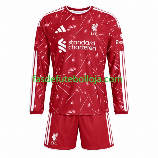 Camisola 1º Equipamento Liverpool 2026-2027 Manga Comprida ,Criança