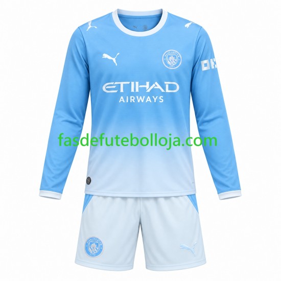 Camisola 1º Equipamento Manchester City 2026-2027 Manga Comprida ,Criança