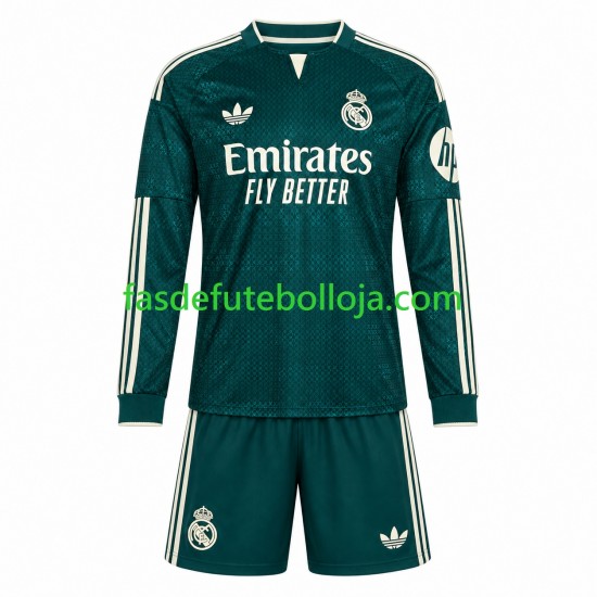Camisola 2º Equipamento Real Madrid 2026-2027 Manga Comprida ,Criança