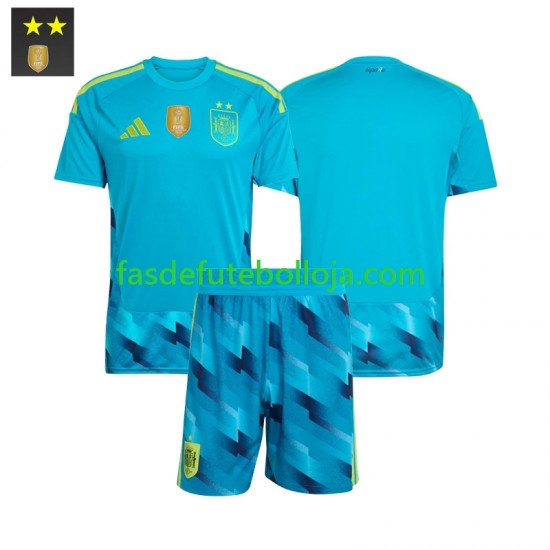 Camisola Guarda-redes 1º Equipamento Seleção Espanhola 2026-2027 Manga Curta ,Criança