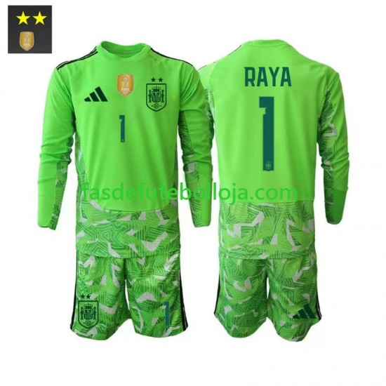 Camisola Guarda-redes 3º Equipamento Seleção Espanhola David Raya 1 2026-2027 Manga Comprida ,Criança