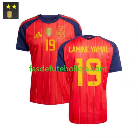 Camisola 1º Equipamento Seleção Espanhola Lamine Yamal 19 2026-2027 Manga Curta ,Homem