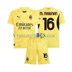 Camisola Guarda-redes 2º Equipamento AC Milan Mike Maignan 16 2024-2025 Manga Curta ,Criança
