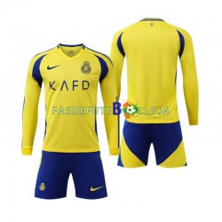 Camisola 1º Equipamento Al-Nassr 2024-2025 Manga Comprida ,Criança