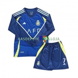 Camisola 2º Equipamento Al-Nassr Cristiano Ronaldo 7 2024-2025 Manga Comprida ,Criança