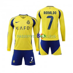 Camisola 1º Equipamento Al-Nassr Cristiano Ronaldo 7 2024-2025 Manga Comprida ,Criança
