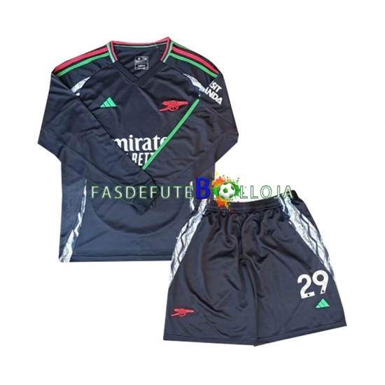 Camisola 2º Equipamento Arsenal Havertz 29 2024-2025 Manga Comprida ,Criança