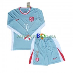 Camisola 2º Equipamento Atlético Madrid Antoine Griezmann 7 2024-2025 Manga Comprida ,Criança