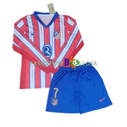 Camisola 1º Equipamento Atlético Madrid Antoine Griezmann 7 2024-2025 Manga Comprida ,Criança
