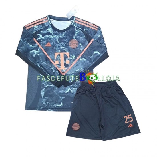 Camisola 2º Equipamento Bayern de Munique Muller 25 2024-2025 Manga Comprida ,Criança