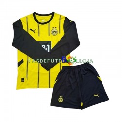 Camisola 1º Equipamento Borussia Dortmund 2024-2025 Manga Comprida ,Criança