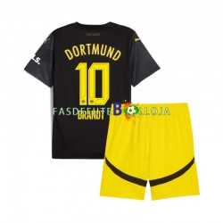 Camisola 2º Equipamento Borussia Dortmund Julian Brandt 10 2024-2025 Manga Curta ,Criança