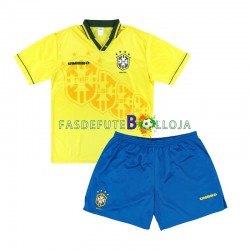 Camisola 1º Equipamento Seleção Brasileira 1994 Manga Curta Retro ,Criança