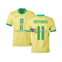 Camisola 1º Equipamento Seleção Brasileira RAPHINHA 11 2024 Manga Curta ,Homem