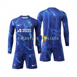 Camisola 1º Equipamento Chelsea 2024-2025 Manga Comprida ,Criança