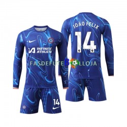 Camisola 1º Equipamento Chelsea Joao Felix 14 2024-2025 Manga Comprida ,Criança