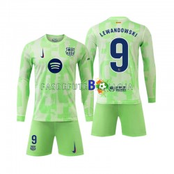 Camisola 3º Equipamento FC Barcelona Robert Lewandowski 9 2024-2025 Manga Comprida ,Criança