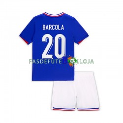 Camisola 1º Equipamento Seleção Francesa Bradley Barcola 20 2024 Manga Curta ,Criança