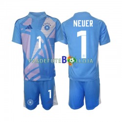 Camisola Guarda-redes 4º Equipamento Seleção Alemã Manuel Neuer 1 2024-2025 Manga Curta ,Criança