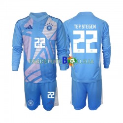 Camisola Guarda-redes 4º Equipamento Seleção Alemã Ter Stegen 22 2024-2025 Manga Comprida ,Criança