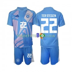 Camisola Guarda-redes 4º Equipamento Seleção Alemã Ter Stegen 22 2024-2025 Manga Curta ,Criança