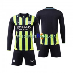 Camisola 2º Equipamento Manchester City 2024-2025 Manga Comprida ,Criança