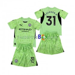 Camisola Guarda-redes 4º Equipamento Manchester City Ederson Moraes 31 2 2024-2025 Manga Curta ,Criança