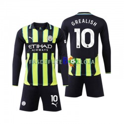 Camisola 2º Equipamento Manchester City Jack Grealish 10 2024-2025 Manga Comprida ,Criança