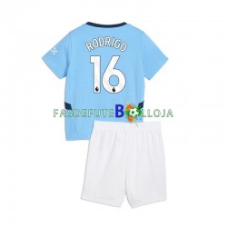 Camisola 1º Equipamento Manchester City RODRIGO 16 2024-2025 Manga Curta ,Criança