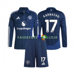 Camisola 2º Equipamento Manchester United Alejandro Garnacho 17 2024-2025 Manga Comprida ,Criança