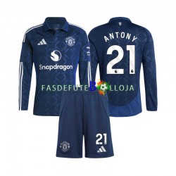 Camisola 1º Equipamento Manchester United Antony 21 2024-2025 Manga Comprida ,Criança
