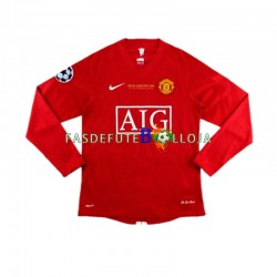 Camisola 1º Equipamento Manchester United Champion League 2007 Manga Comprida Retro ,Homem