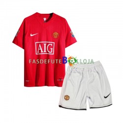 Camisola 1º Equipamento Manchester United 2007 Manga Curta Retro ,Criança
