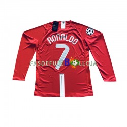 Camisola 1º Equipamento Manchester United Cristiano Ronaldo 7 Champion League 2007 Manga Comprida Retro ,Homem
