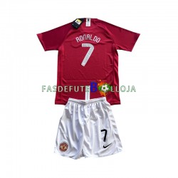 Camisola 1º Equipamento Manchester United Cristiano Ronaldo 7 Champion League 2007 Manga Curta Retro ,Criança