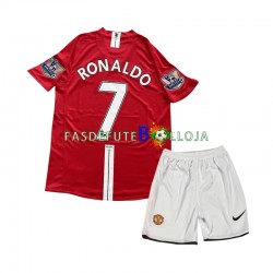 Camisola 1º Equipamento Manchester United Cristiano Ronaldo 7 2007 Manga Curta Retro ,Criança
